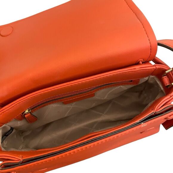 Michael Kors Burnet Orange Magnetic Flap Crossbody Bag - Picture 6 of 6